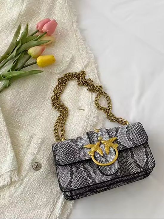 Nordstrom Handbags - Nordstrom Gray Python-Print Crossbody with Gold Hardware